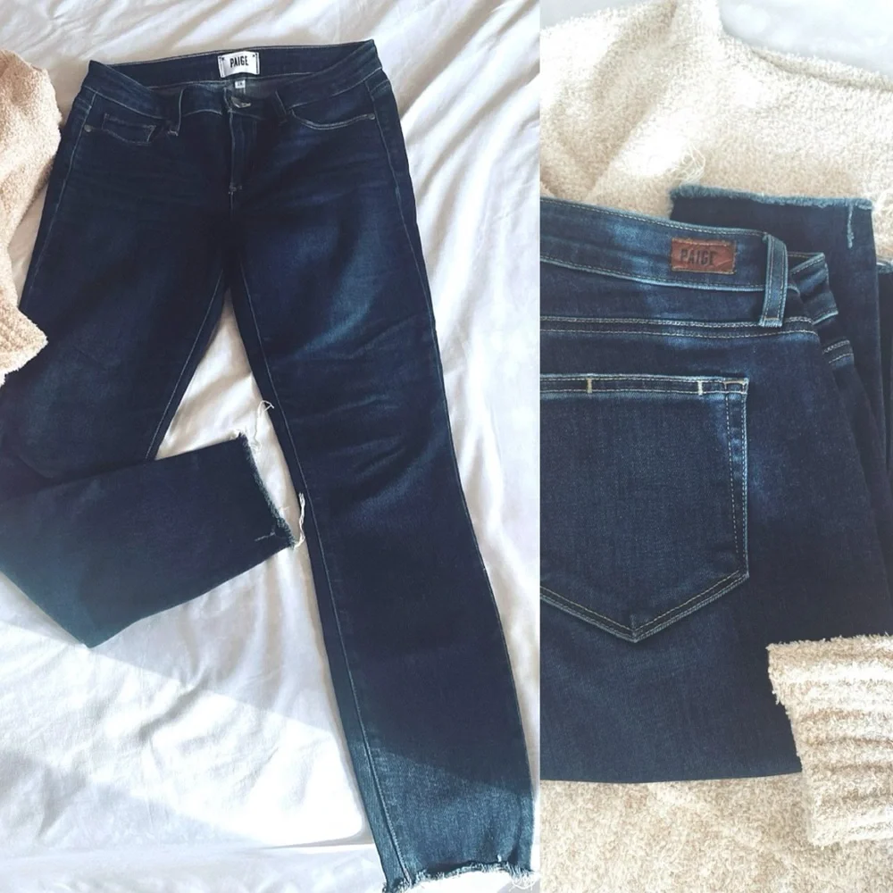 Paige Verdugo ankle raw hem jeans in Darton distressed - Picture 2 of 12